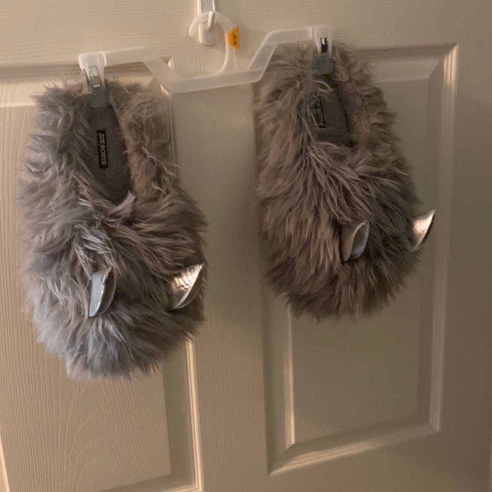 Gray Bunny Ear Slippers